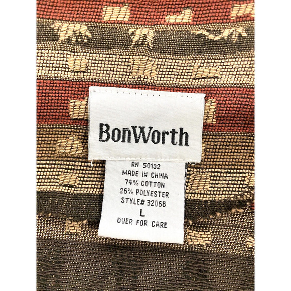 BONWORTH large jacket/blazer aztek print Brown,Mauroon,Beige Multi color, size L - Picture 3 of 5